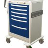 Aluminum Standard Tall Anesthesia Treatment Cart w/ 6 Drawers & Electronic Lock