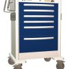 Aluminum Standard Tall Anesthesia Treatment Cart w/ 6 Drawers & Electronic Lock - Image 2