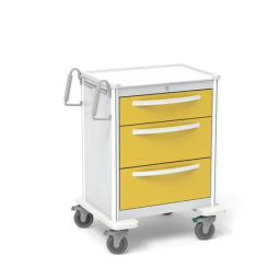 Aluminum Standard Tall Isolation Cart w/ 3 Drawers & Key Lock
