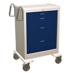 Steel Standard Tall Anesthesia Cart w/ 4 Drawers & Key Lock