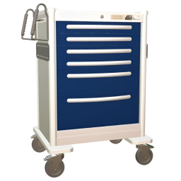 Aluminum Standard Tall Anesthesia Cart w/ 6 Drawers & Proximity Lock