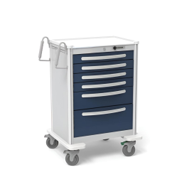 Aluminum Standard Tall Anesthesia Cart w/ 6 Drawers & Simplex Lock