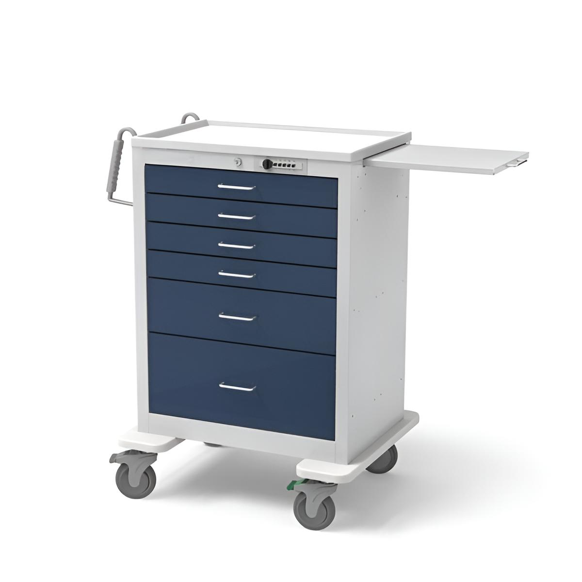 Steel Standard Tall Anesthesia Treatment Cart w/ 6 Drawers & Simplex Lock - Image 2