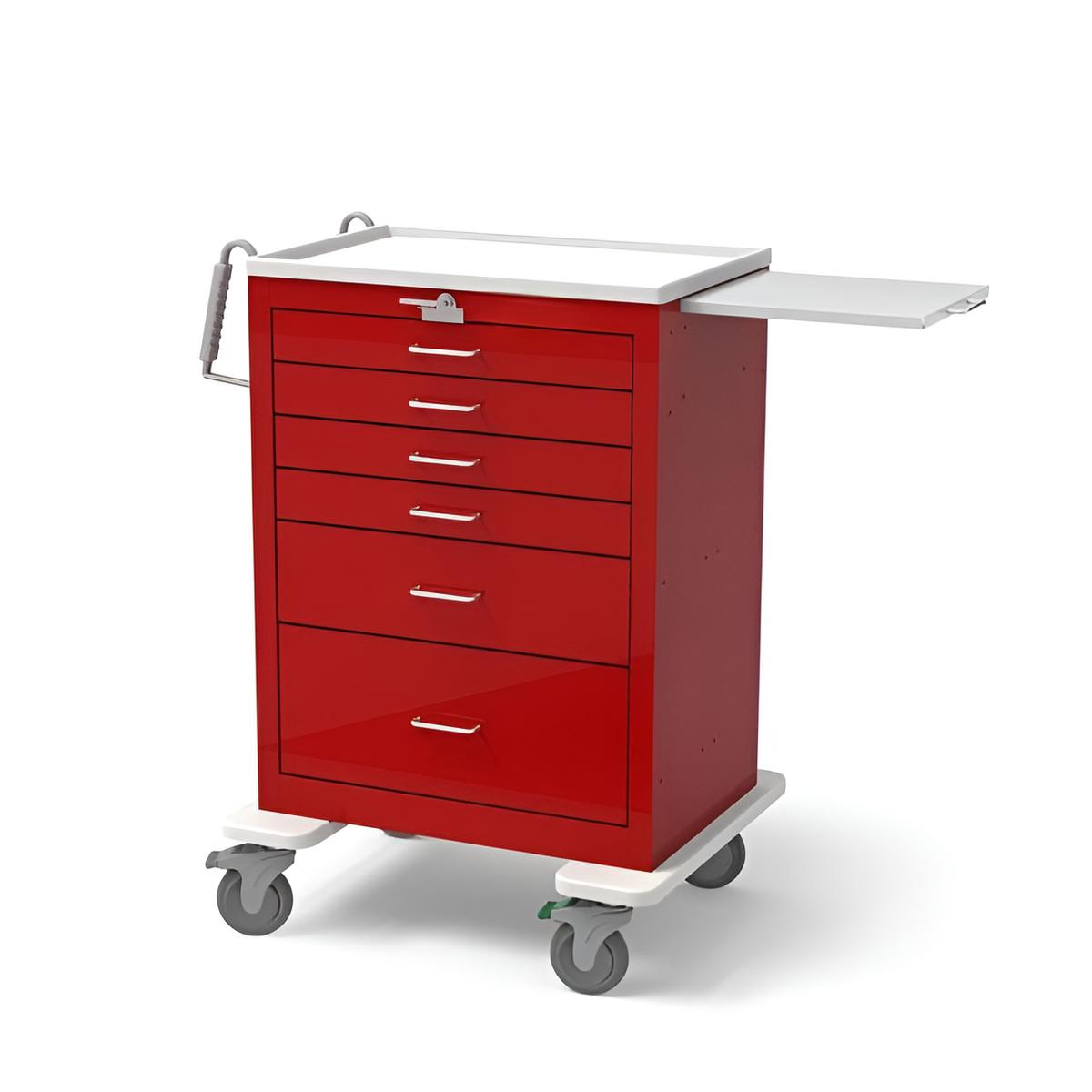 Steel Standard Tall Emergency Crash Cart w/ 6 Drawers & Lever Lock - Image 2