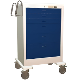 Steel Standard X-Tall Anesthesia Cart w/ 6 Drawers & Electronic Lock