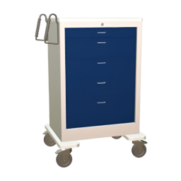 Steel Standard X-Tall Anesthesia Cart w/ 5 Drawers & Key Lock
