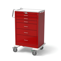 Steel Standard X-Tall Emergency Crash Cart w/ 6 Drawers & Lever Lock