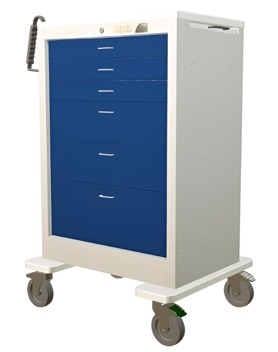 Steel Standard X-Tall Anesthesia Cart w/ 6 Drawers & Electronic Lock - Image 2