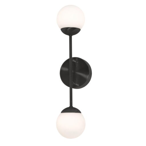 Spherical LED Sconce Wall Mount Light Fixture 2 Glass Globes 17" - Image 3