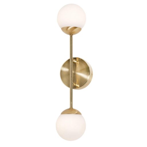 Spherical LED Sconce Wall Mount Light Fixture 2 Glass Globes 17" - Image 7