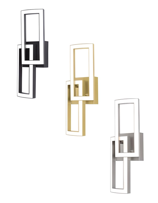 Interlocking Geometric LED Sconce Wall Mount Light Fixture 17"