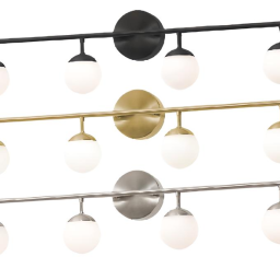 Spherical LED Vanity Wall Mount Light Fixture 4 Glass Globes 32"