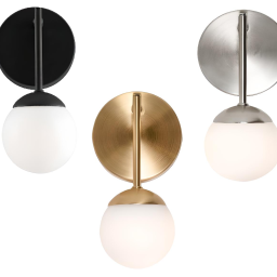 Spherical LED Sconce Wall Mount Light Fixture 1 Glass Globe 9"