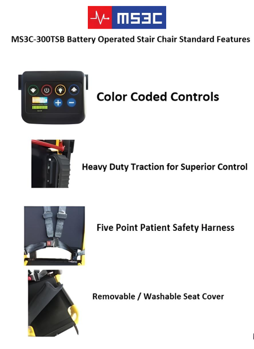 Battery Powered Stair Climb Assist Chair 350lb Capacity - Image 10