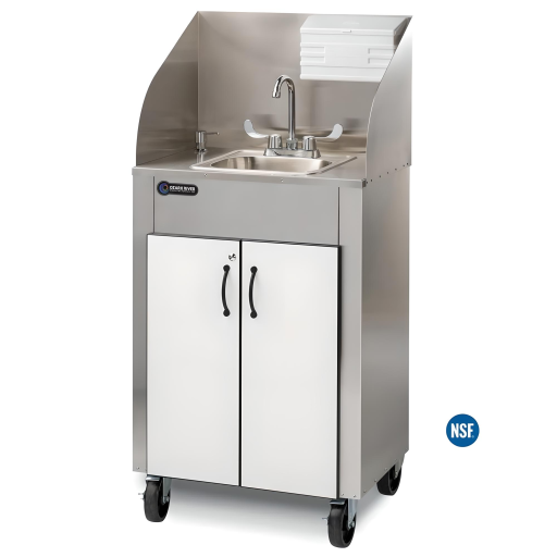 Portable Fully Stainless Steel Countertop, Splashguard, Single Sink Basin & Cabinet - Image 4