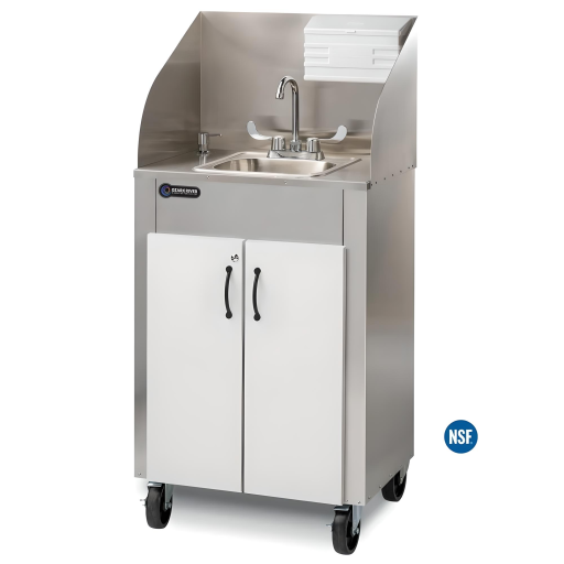 Portable Fully Stainless Steel Countertop, Splashguard, Single Sink Basin & Cabinet - Image 3