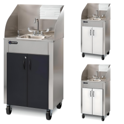 Portable Fully Stainless Steel Countertop, Splashguard, Single Sink Basin & Cabinet