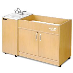 Portable ABS Countertop, Single Sink Basin w/ Laminate Cabinet & Changing Station