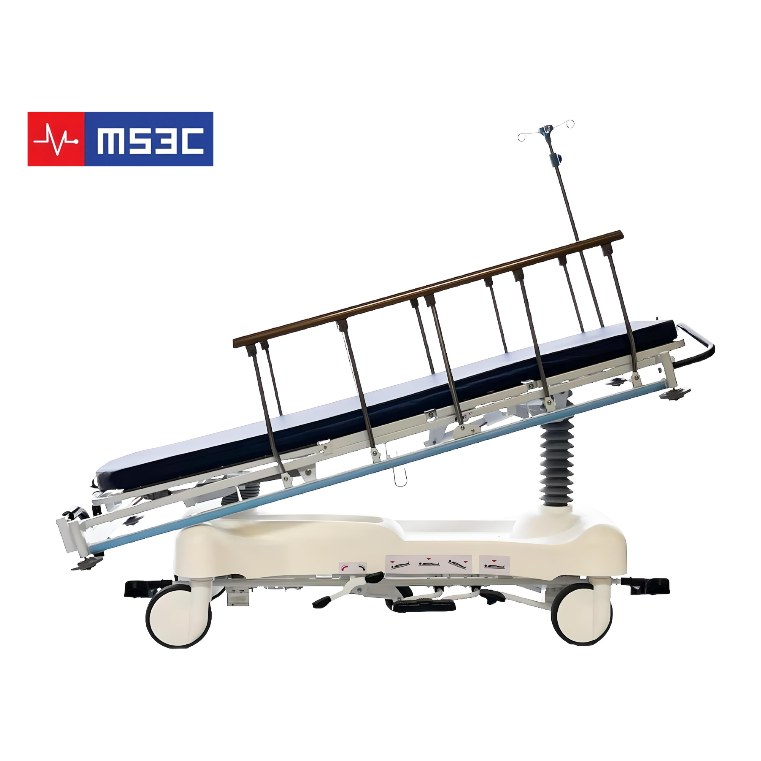 Height Adjustable Bariatric Patient Transport Stretcher - 1000lb Capacity - Image 4