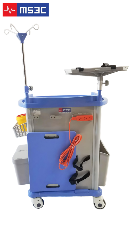 Lite Emergency Crash Cart w/ IV Pole & Accessory Package - Image 3