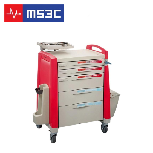 Hospital Emergency Crash Cart w/ 5 Drawers & Accessory Package - Image 2