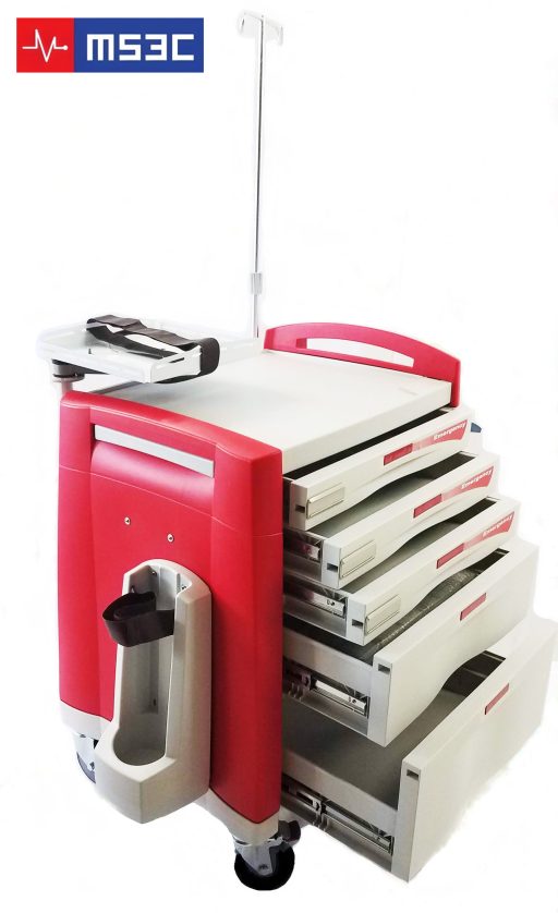Hospital Emergency Crash Cart w/ 5 Drawers & Accessory Package - Image 3