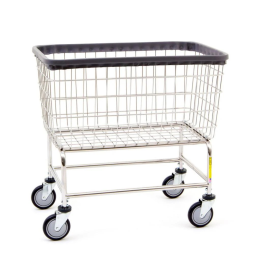 All Chrome Large Capacity Wire Laundry Cart 4.5 Bushel Capacity