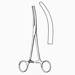 St. Vincent's Occluding Forceps, Curved, 6-1/2 in