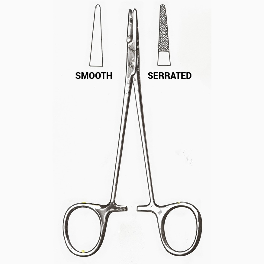 Halsey Needle Holders, Serrated Jaws, 5 in
