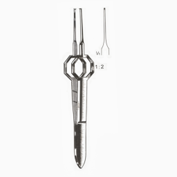 Foerster Eye Dressing Forceps Octagonal Grip Straight 1x2 Teeth 3.75in