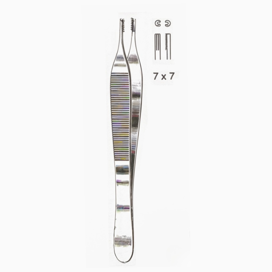 Brown-Adson Tissue Forceps 7 x 7 Grasping Teeth 4.75in
