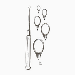 Piffard Dermal Curette Oval Rounded Handle Size 2 - 5.50in