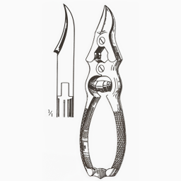 Mycotic Nail Nipper Concave Berrel Spring Double Action 6 in