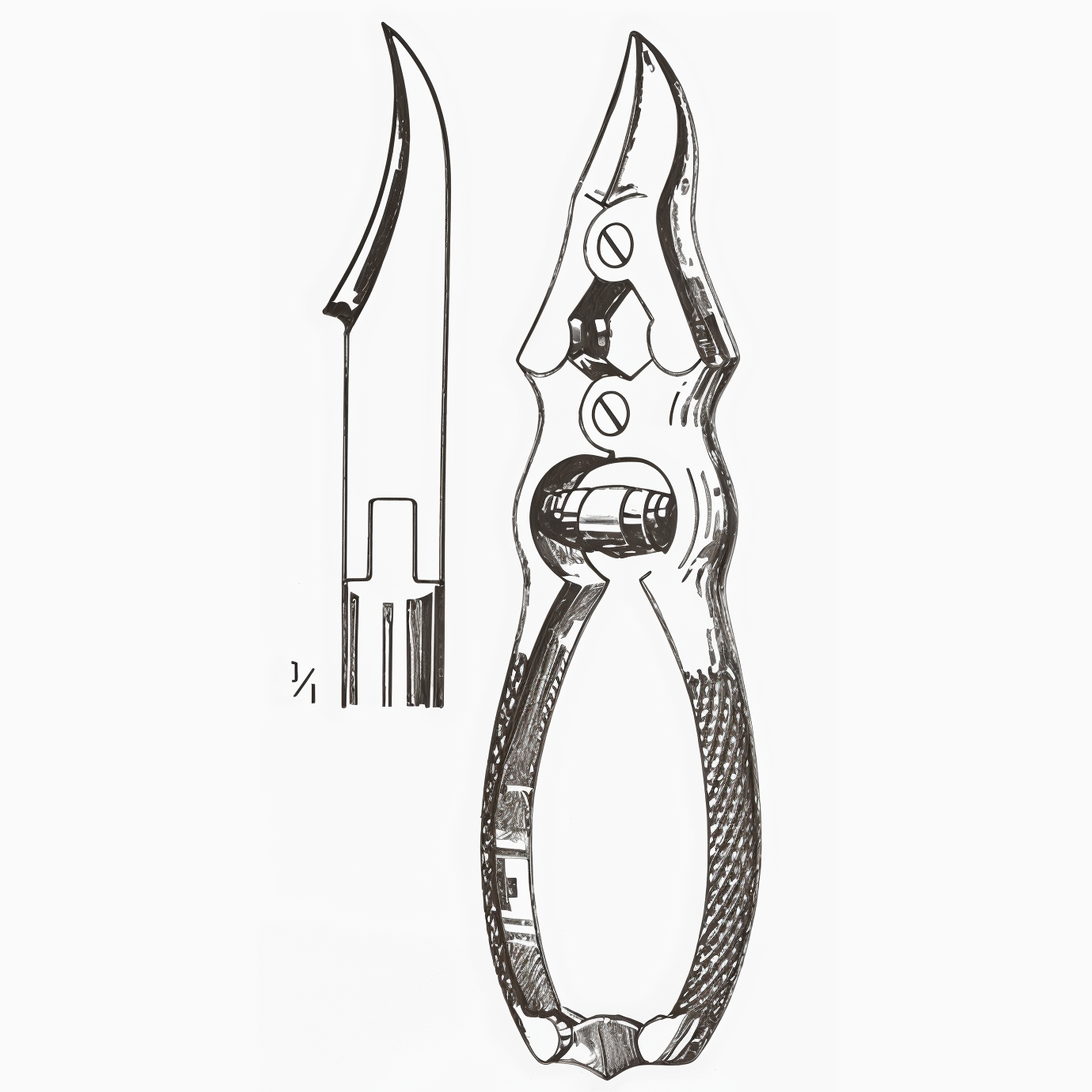 Mycotic Nail Nipper Concave Berrel Spring Double Action 6 in