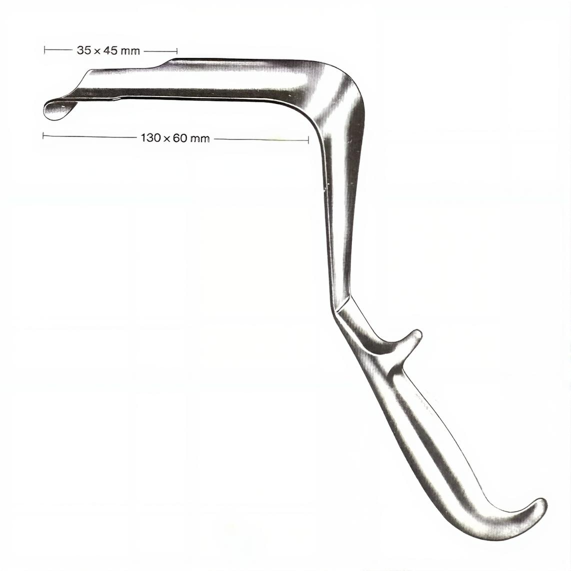St. Marks Deep Pelvic Retractor 5in Working Length w/ Lip