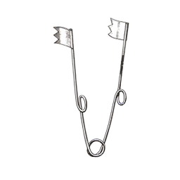 Spring Wire Retractor w/ Flag 10mm x 13mm Deep