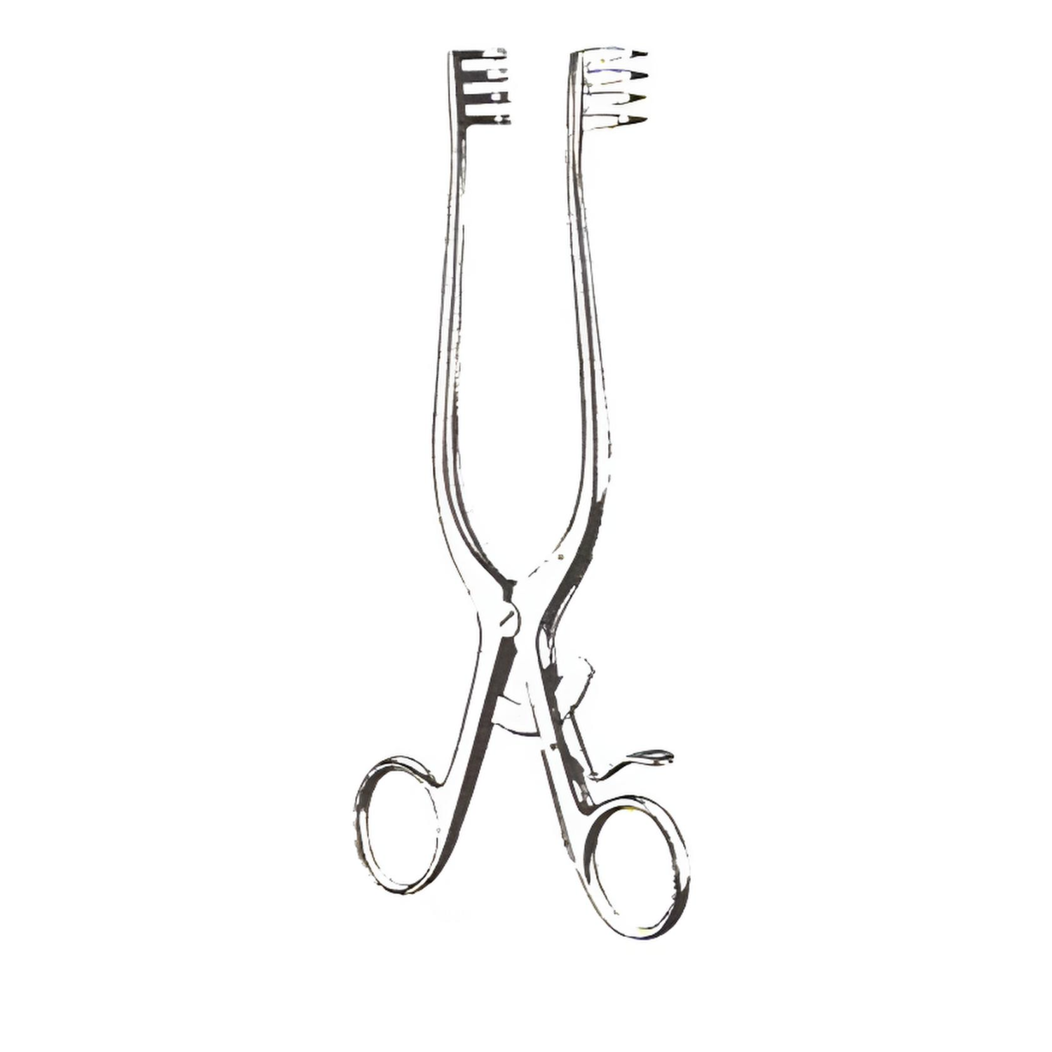 Adson Retractor 7.5in Sharp 4x4 Teeth 3/4in x 3/4in Angled Arms