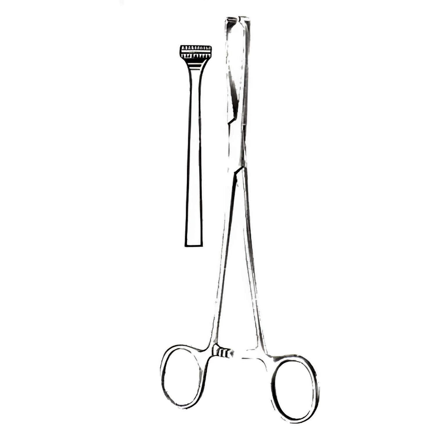 Allis Tissue Forceps 7.5in w/Double Row Non-Traumatic Teeth