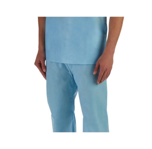 Scrub Pants Light Blue Nonwoven w/Latex Free Elastic Waist