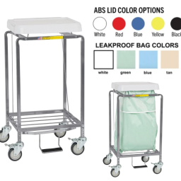 Single Leakproof Rolling Laundry Hamper w/ Foot Pedal