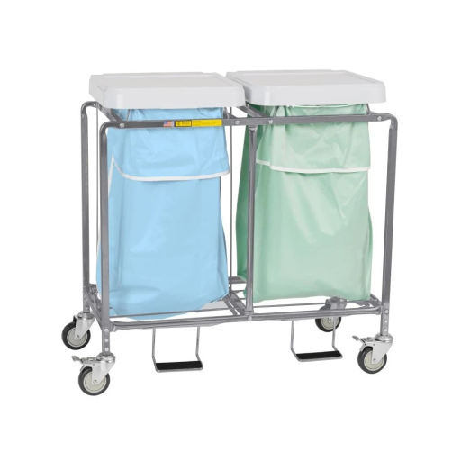 Double Leakproof Rolling Laundry Hamper w/ Foot Pedal - Image 3