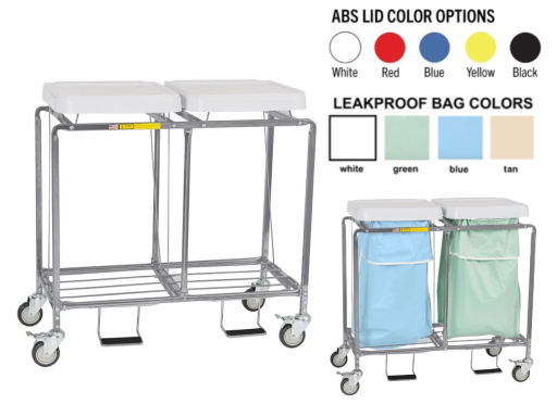 Double Leakproof Rolling Laundry Hamper w/ Foot Pedal