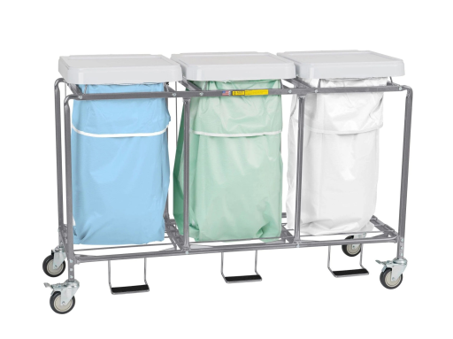Triple Leakproof Rolling Laundry Hamper w/ Foot Pedal - Image 3