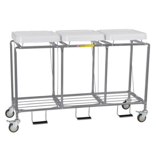 Triple Leakproof Rolling Laundry Hamper w/ Foot Pedal - Image 2