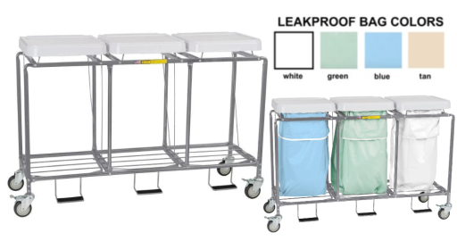 Triple Leakproof Rolling Laundry Hamper w/ Foot Pedal