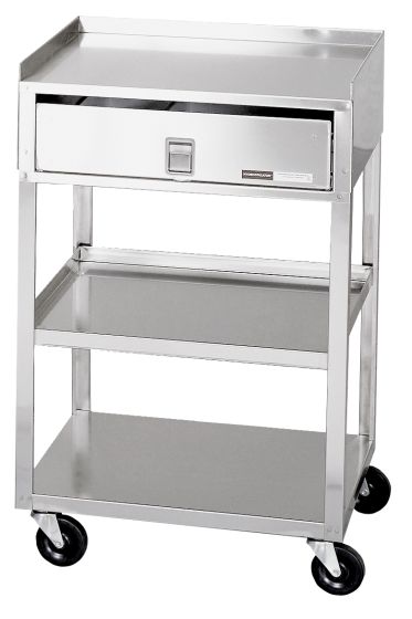 Stainless Steel Cart w/ 3 Shelves & 1 Drawer