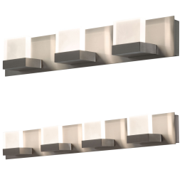 Square LED Vanity Wall Mount Light Fixture w/ 3 or 4 Lights