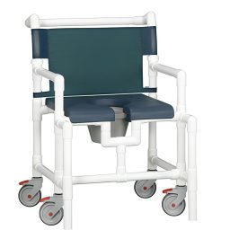 Oversize Shower Chair Commode w/Open Soft Seat & Pail 450 LB CAP
