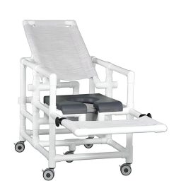 Deluxe Reclining Shower Chair Commode w/ Pail 300 LB CAP