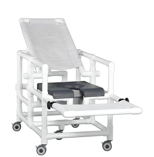 Deluxe Reclining Shower Chair Commode w/ Pail 300 LB CAP